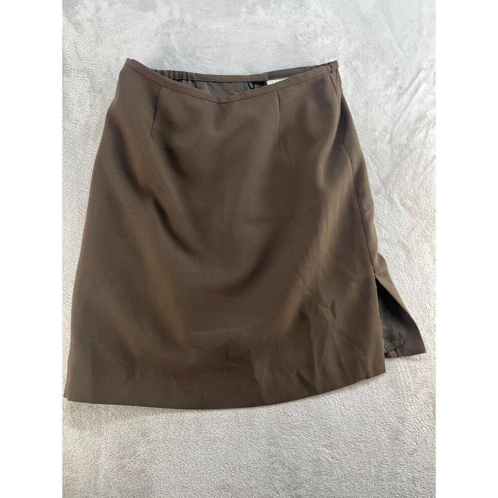 Norton McNaughton Women's Knee Length Skirt 14 Green Career Lined Work